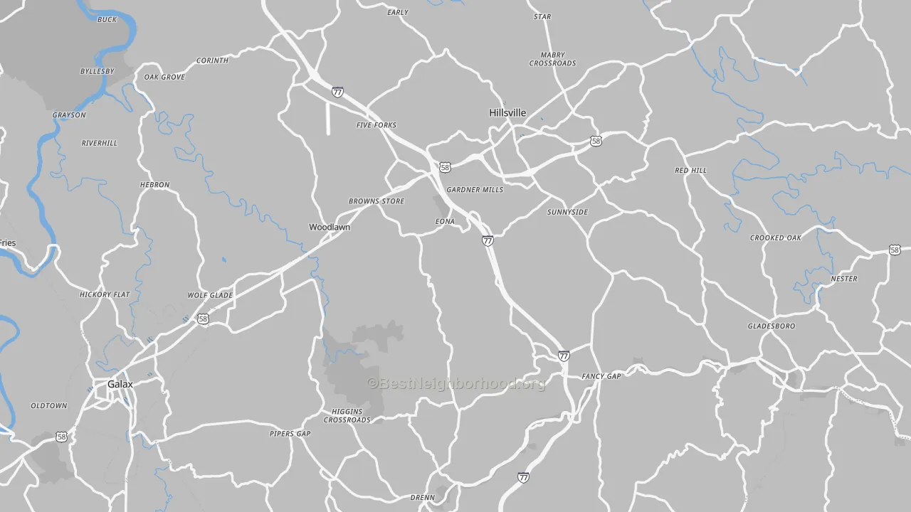 Transit Grade map of Carroll County, VA