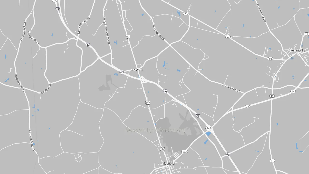 Transit Grade map of Carroll, NC