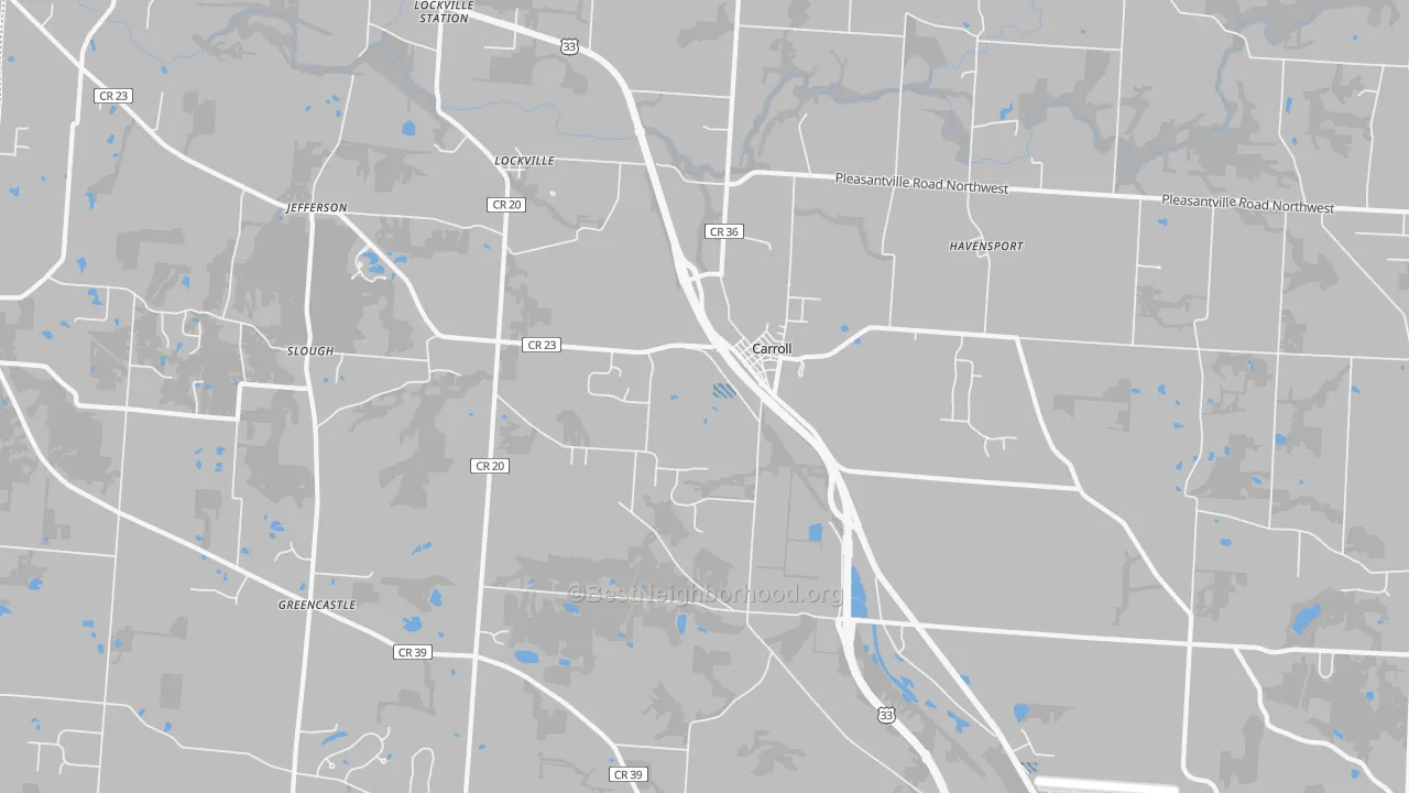 Transit Grade map of Carroll, OH
