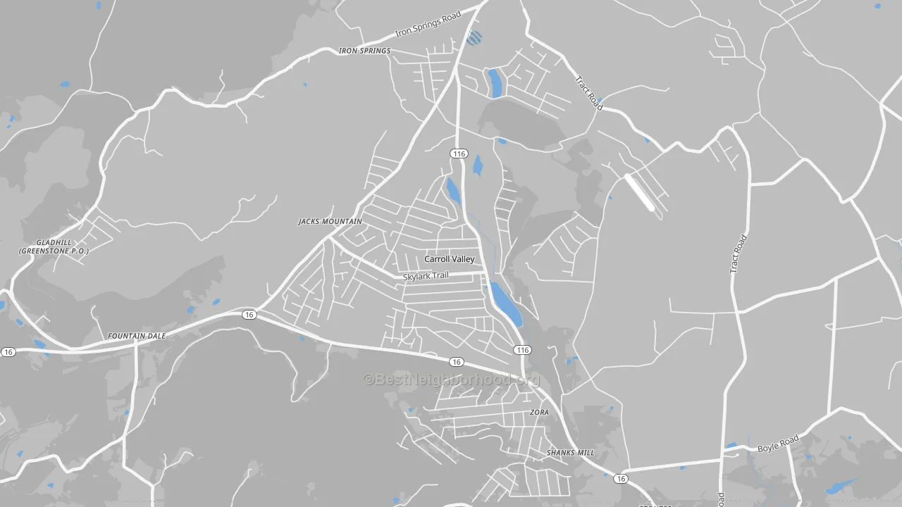 Transit Grade map of Carroll Valley, PA
