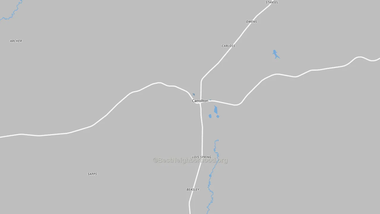Transit Grade map of Carrollton, AL