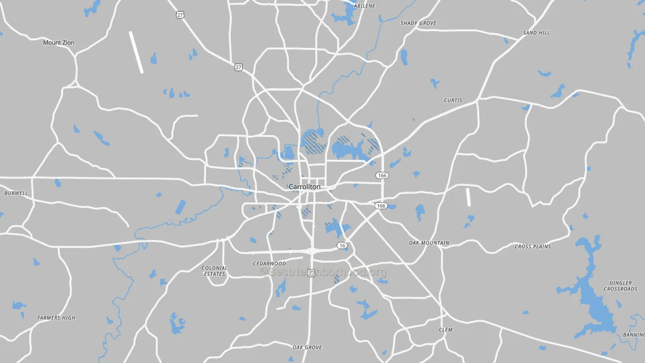 Transit Grade map of Carrollton, GA