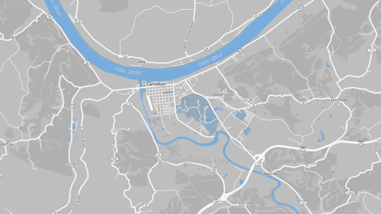 Transit Grade map of Carrollton, KY