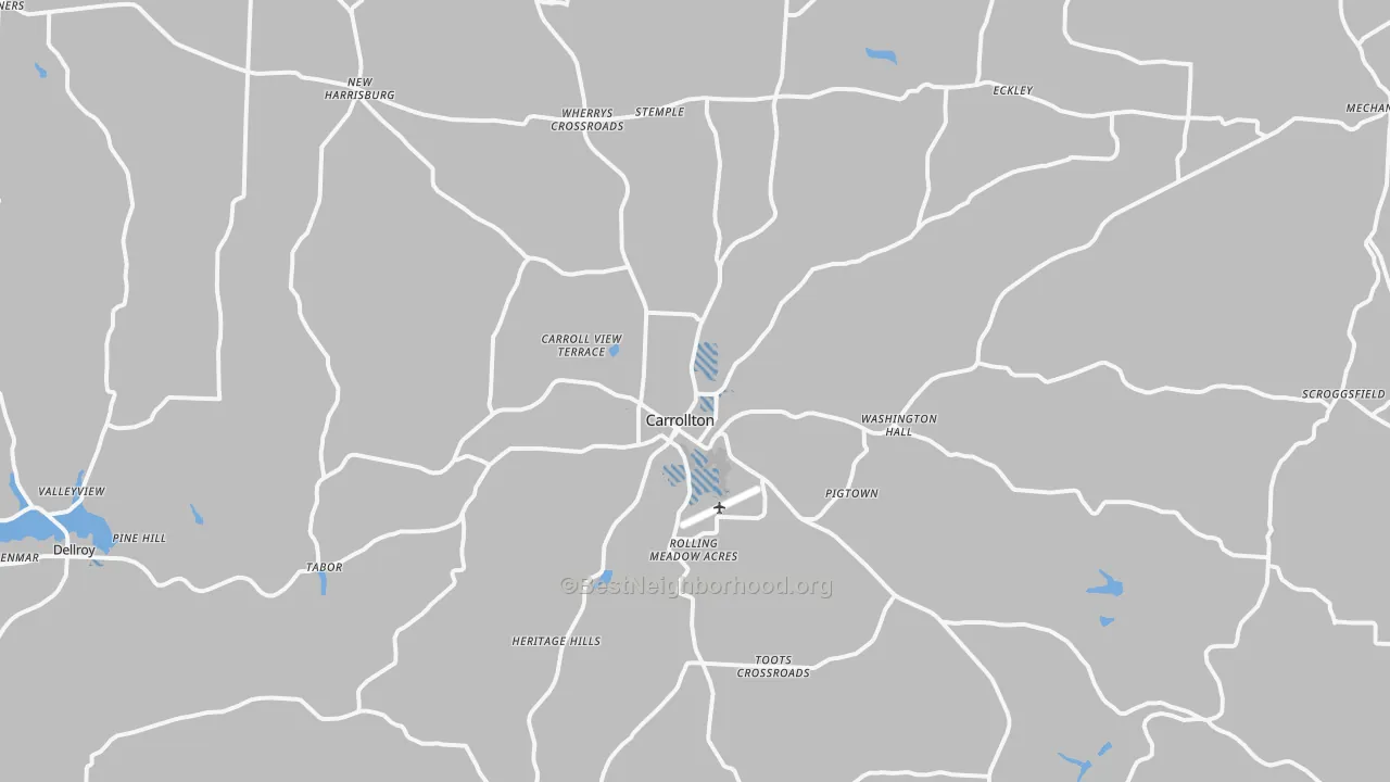 Transit Grade map of Carrollton, OH