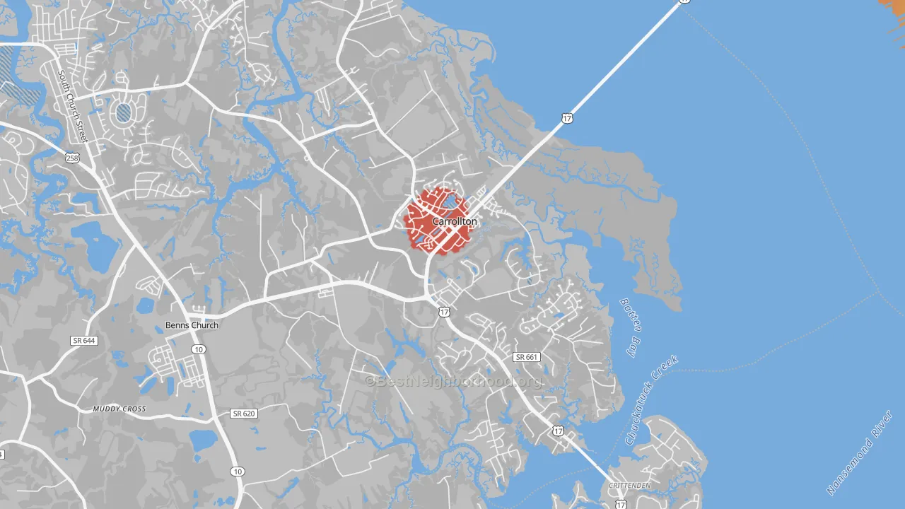 Transit Grade map of Carrollton, VA