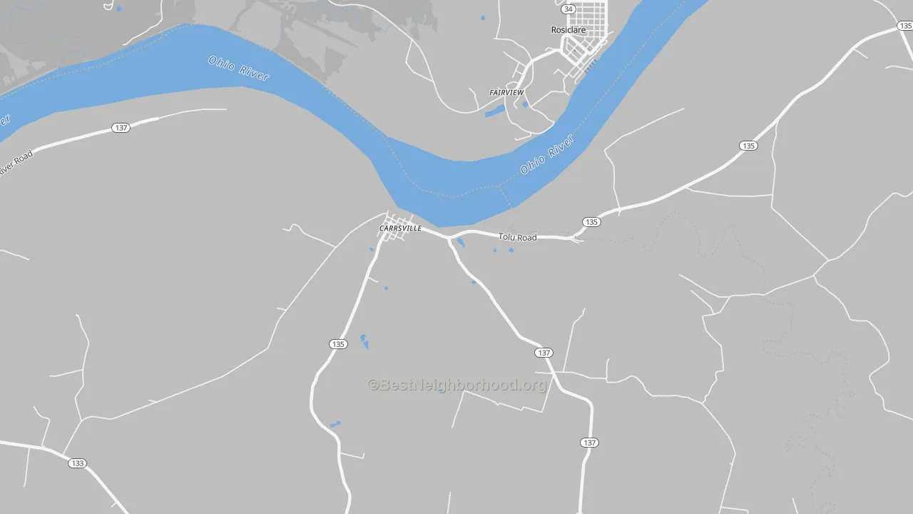 Transit Grade map of Carrsville, KY