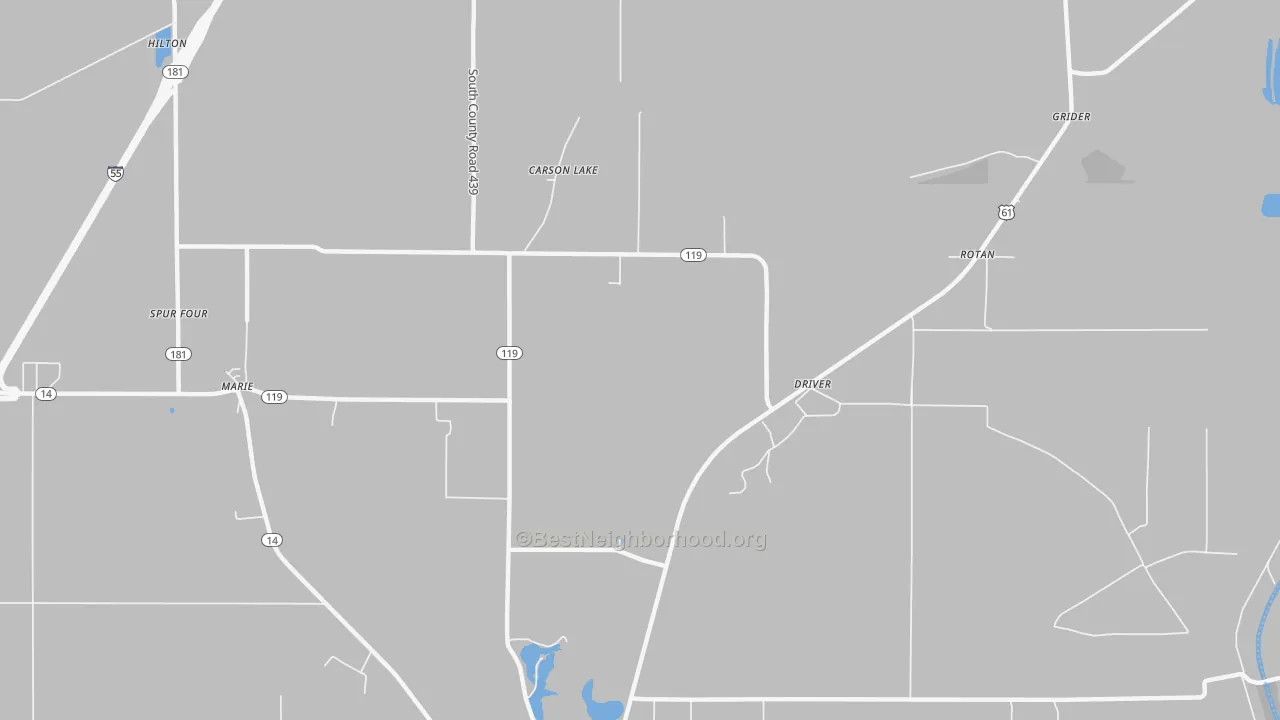 Transit Grade map of Carson Lake, AR