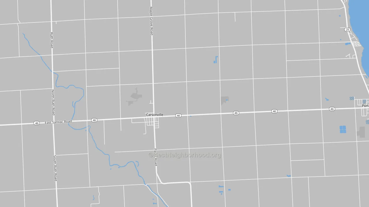 Transit Grade map of Carsonville, MI