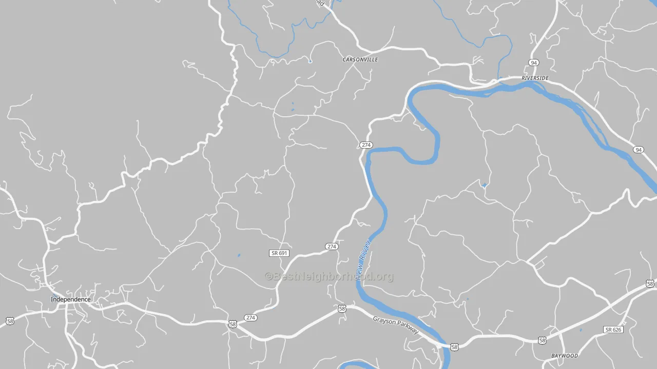 Transit Grade map of Carsonville, VA