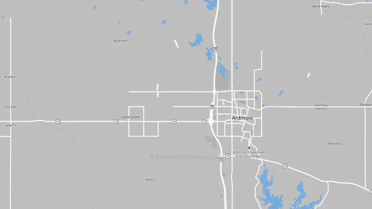 Transit Grade map of Carter County, OK