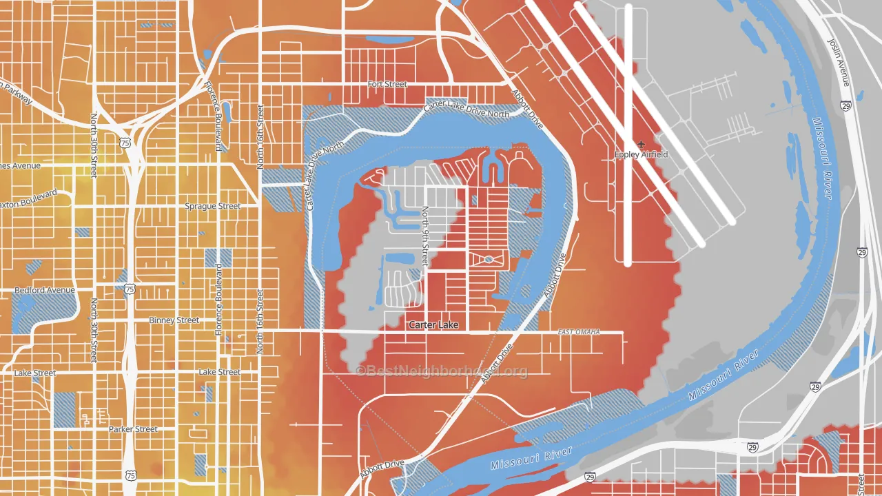 Transit Grade map of Carter Lake, IA