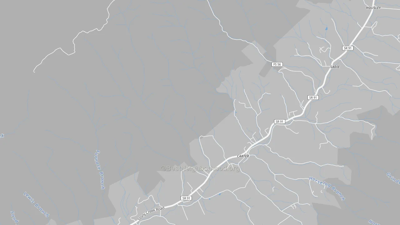 Transit Grade map of Carter, TN