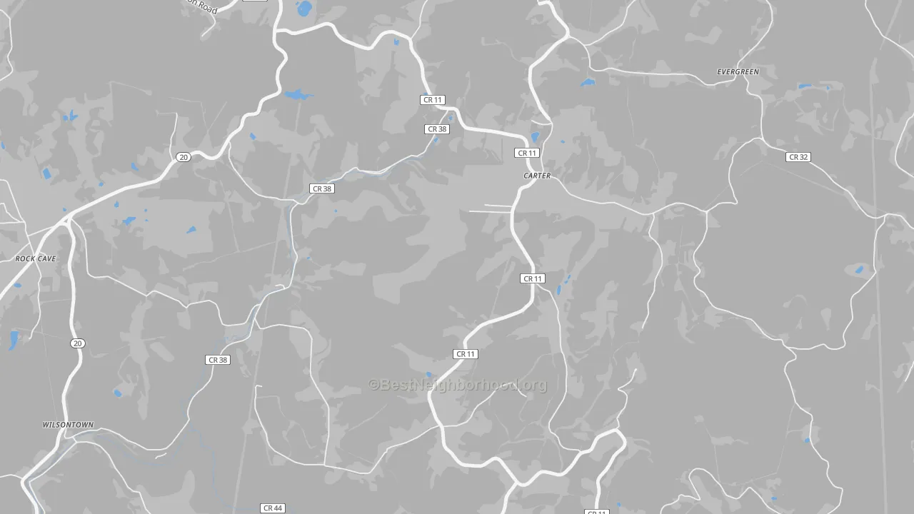 Transit Grade map of Carter, WV