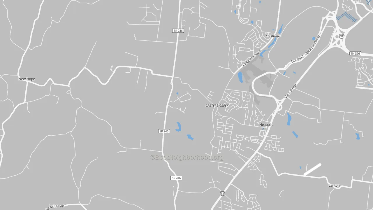 Transit Grade map of Carters Creek, TN