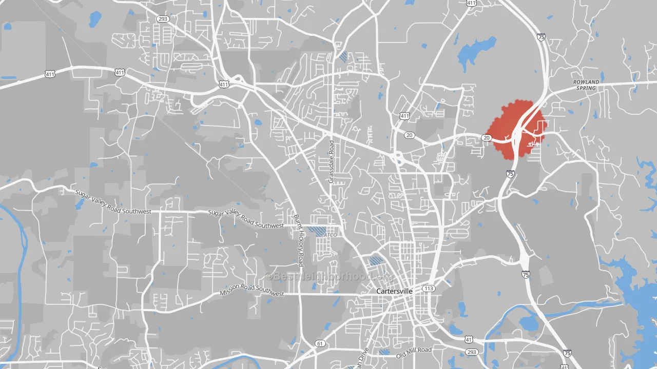 Transit Grade map of Cartersville, GA