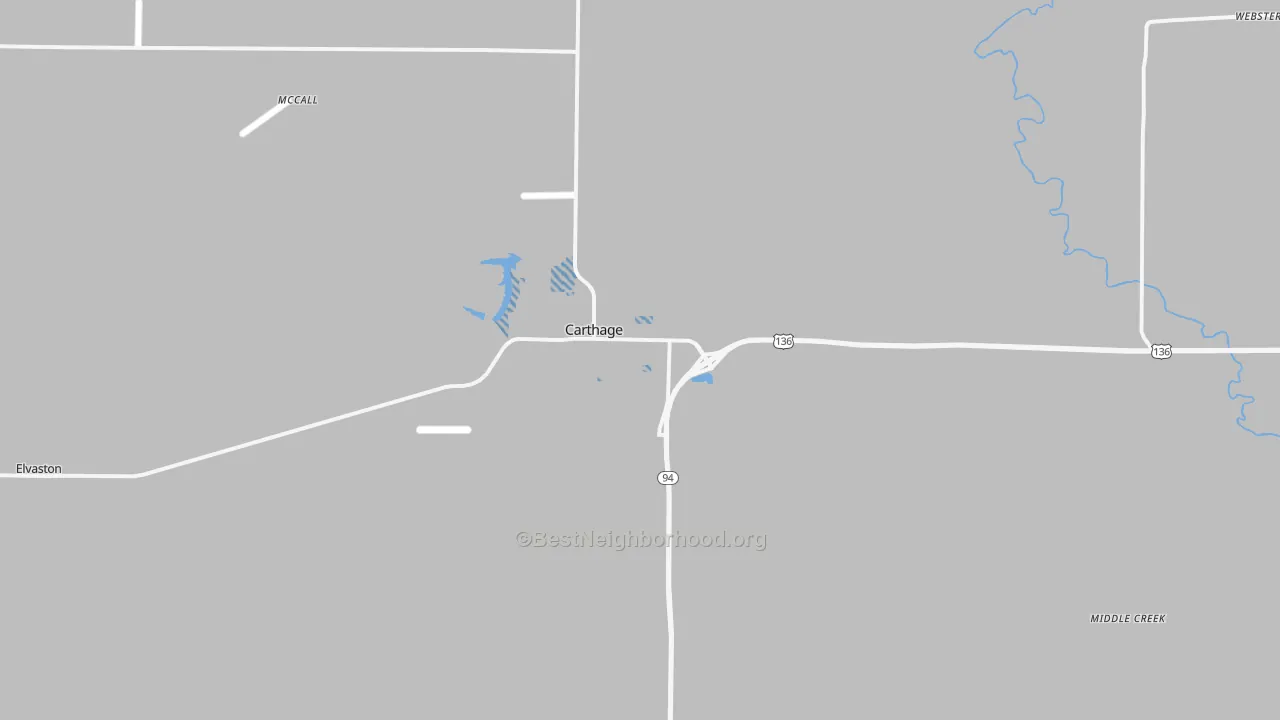 Transit Grade map of Carthage, IL