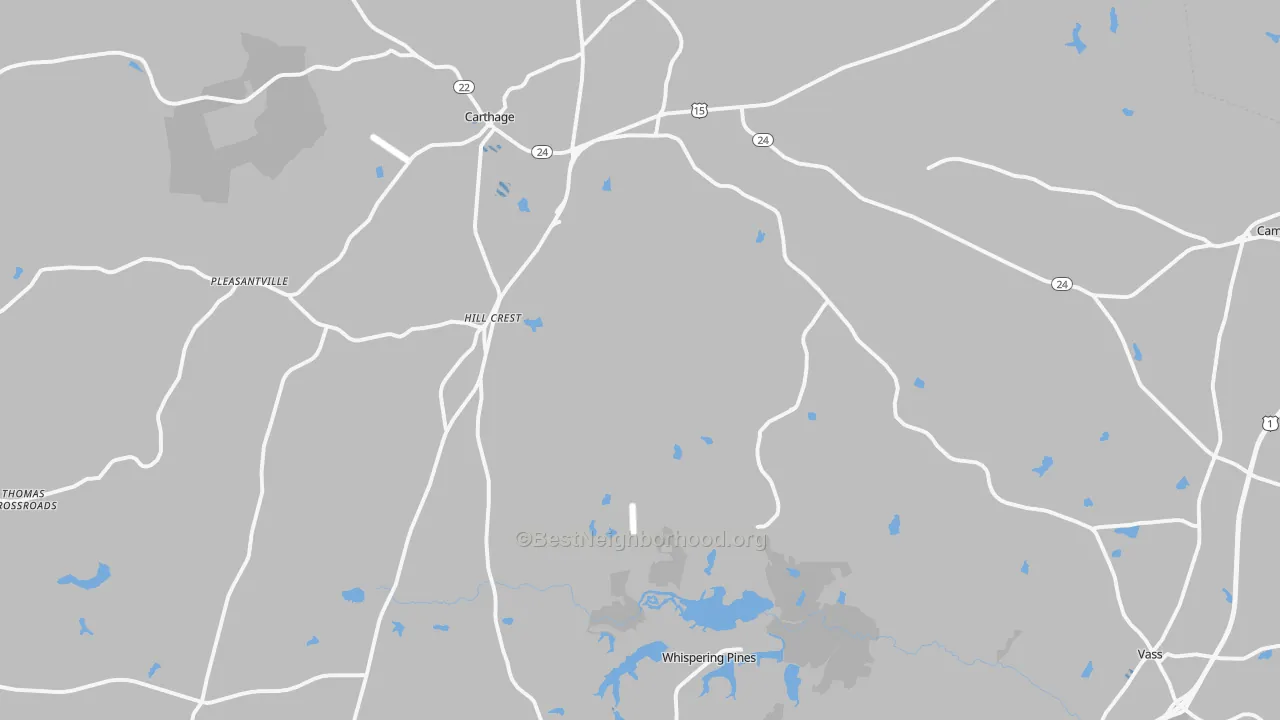 Transit Grade map of Carthage, NC