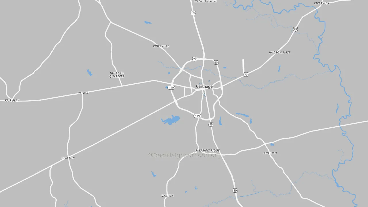 Transit Grade map of Carthage, TX