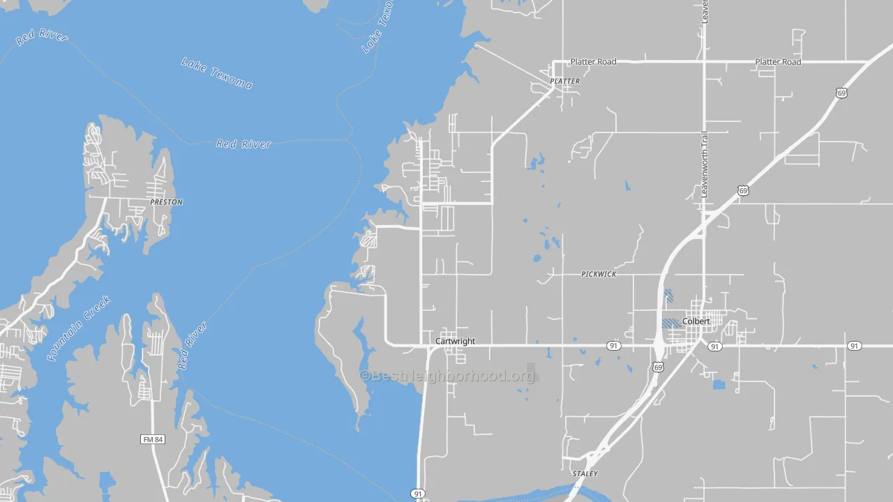 Transit Grade map of Cartwright, OK