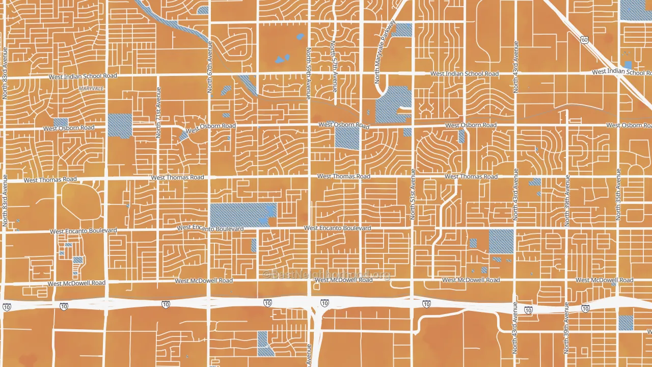 Transit Grade map of Cartwright, Phoenix, AZ