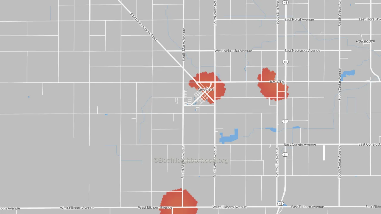 Transit Grade map of Caruthers, CA