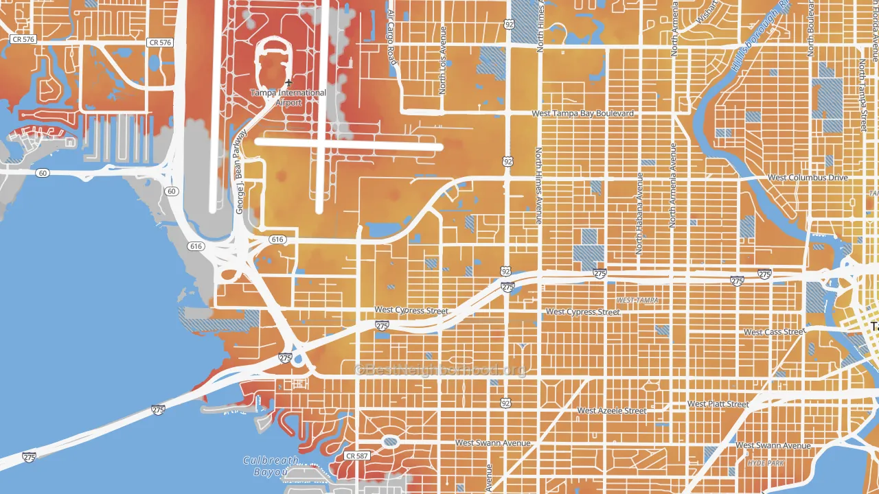 Transit Grade map of Carver City-Lincoln Gardens, Tampa, FL
