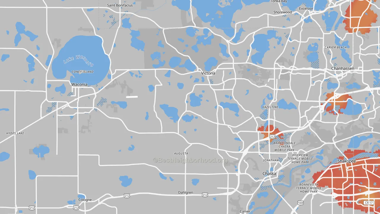 Transit Grade map of Carver County, MN