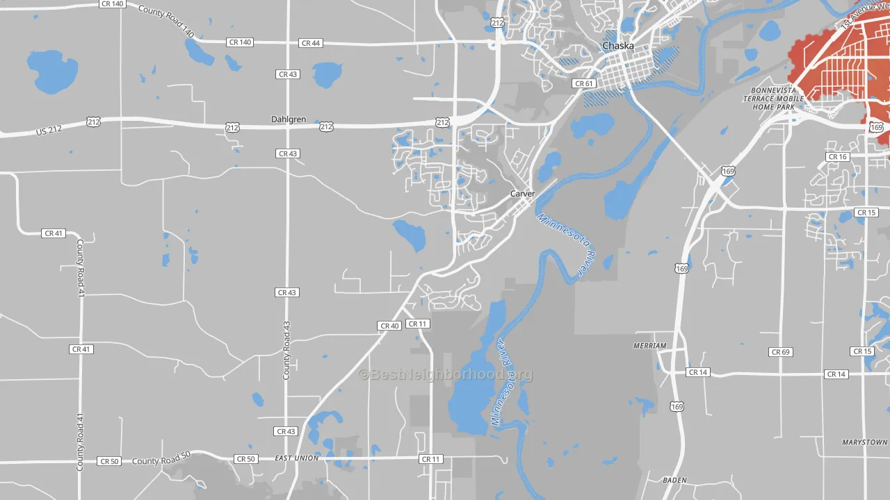 Transit Grade map of Carver, MN