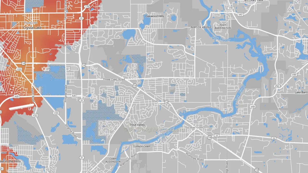 Transit Grade map of Cary, IL