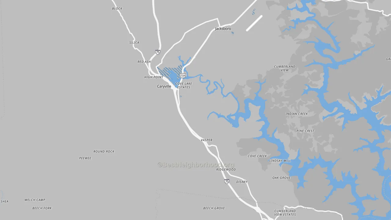 Transit Grade map of Caryville, TN