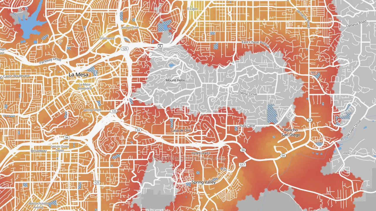 Transit Grade map of Casa de Oro-Mount Helix, CA