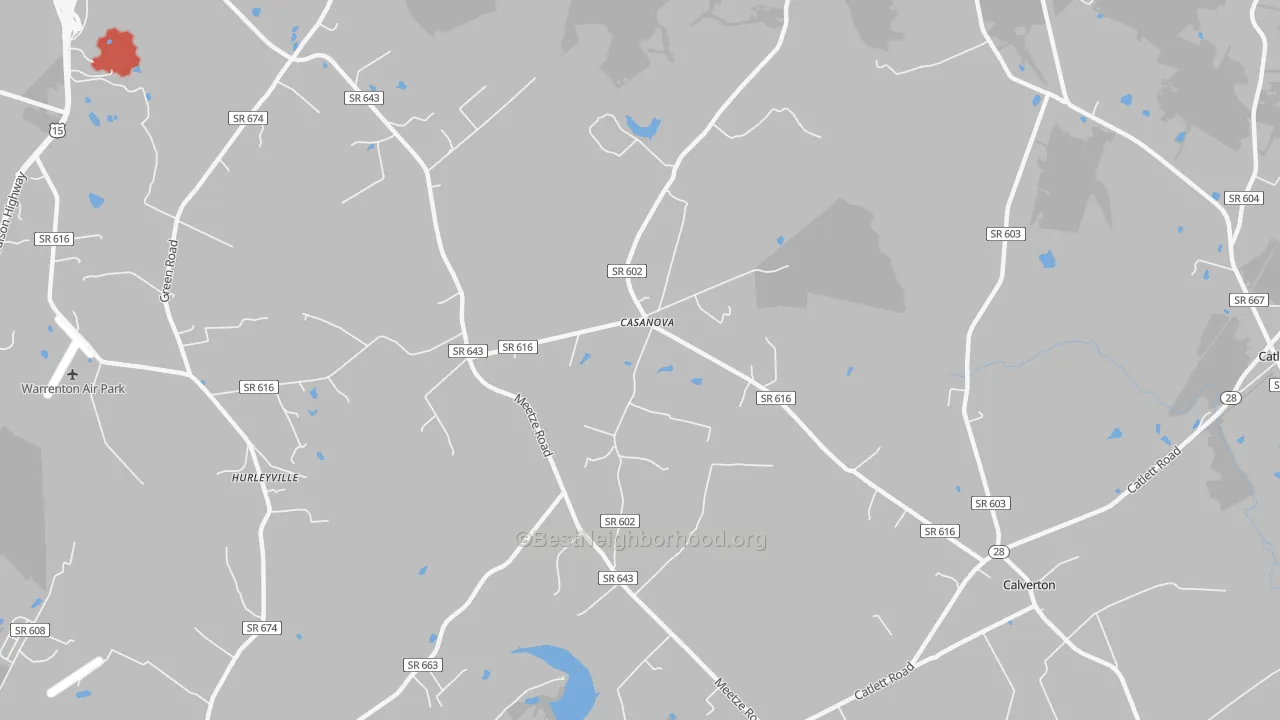 Transit Grade map of Casanova, VA