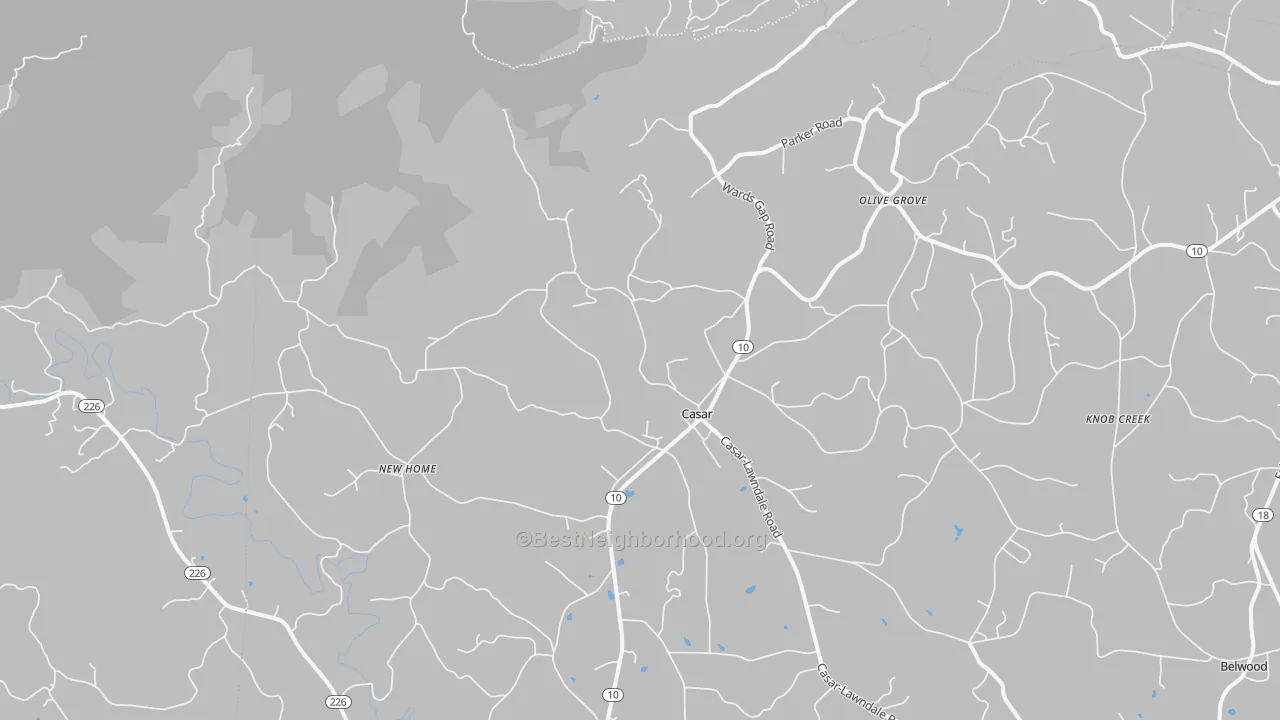 Transit Grade map of Casar, NC