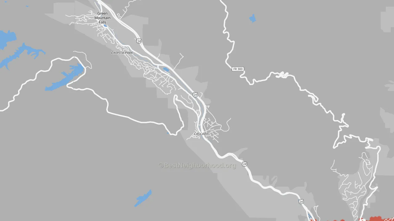 Transit Grade map of Cascade, CO