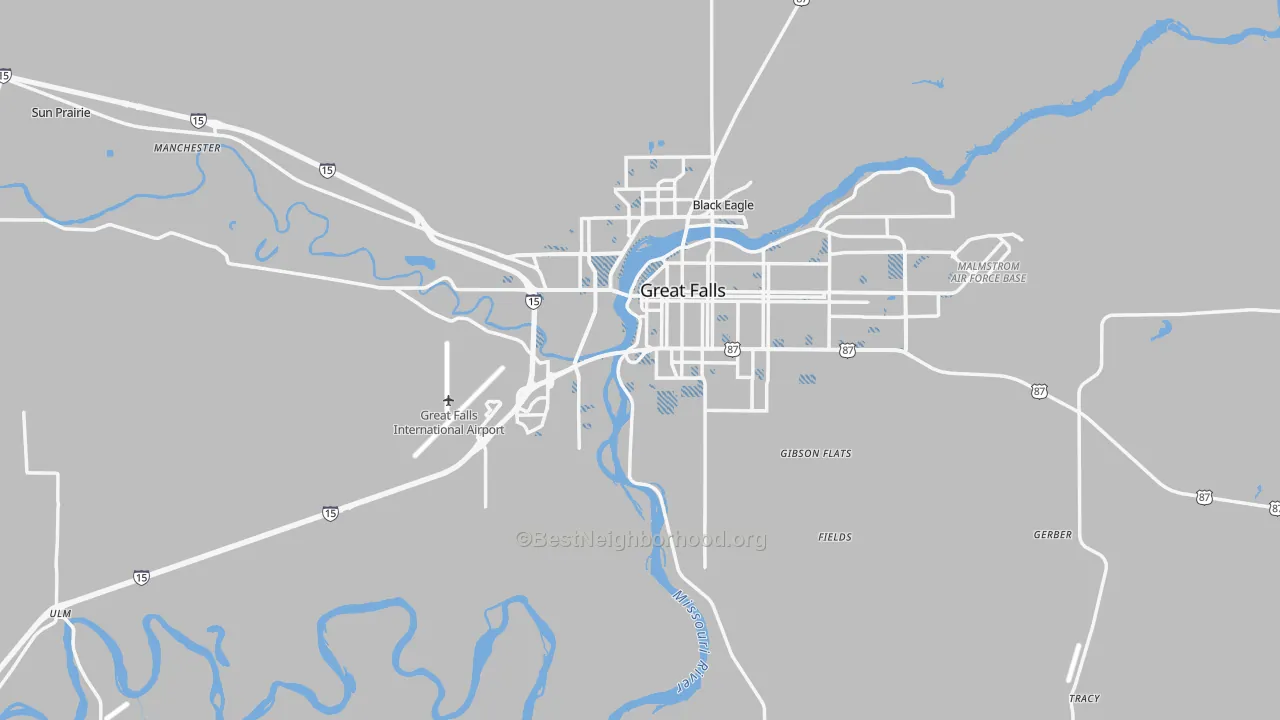 Transit Grade map of Cascade County, MT