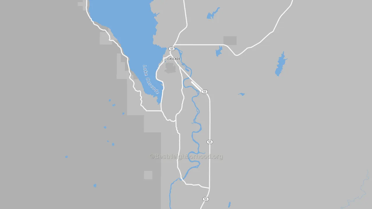 Transit Grade map of Cascade, ID
