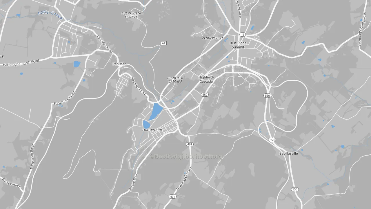 Transit Grade map of Cascade, MD