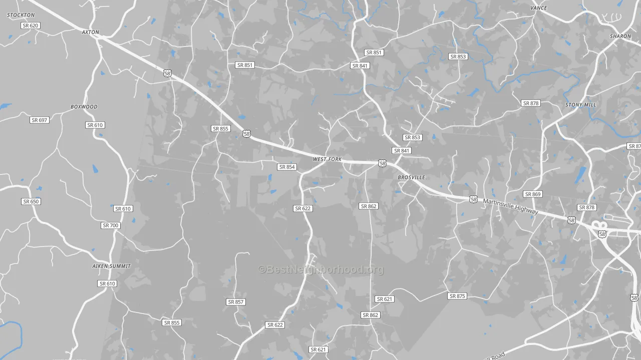 Transit Grade map of Cascade, VA