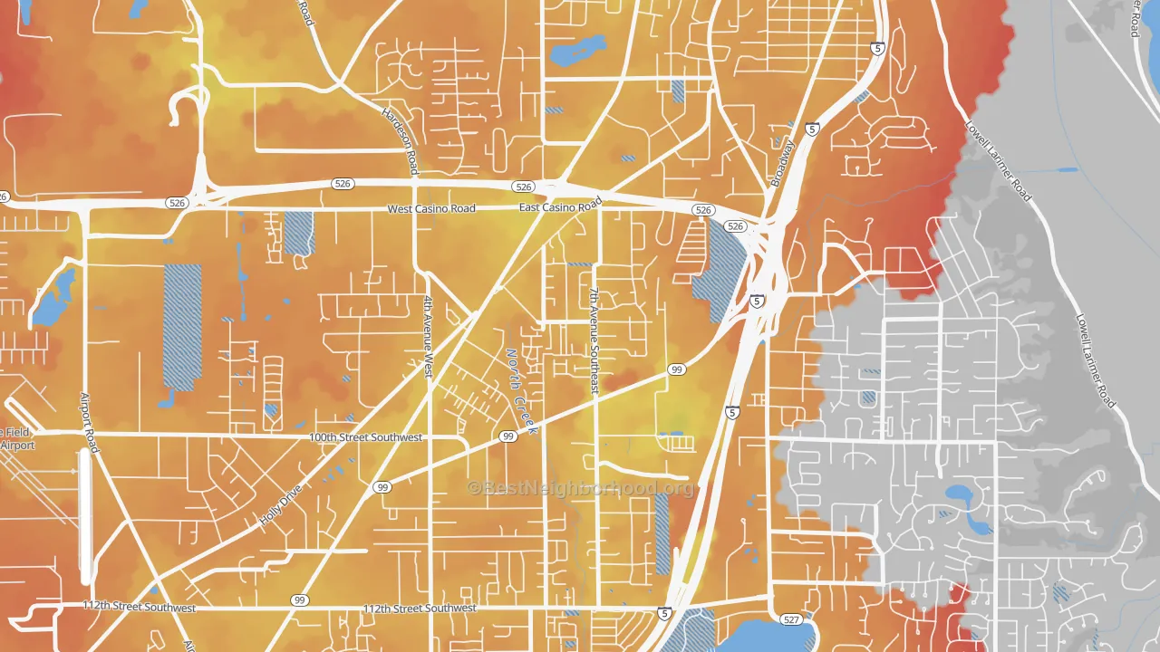 Transit Grade map of Cascade View, Everett, WA
