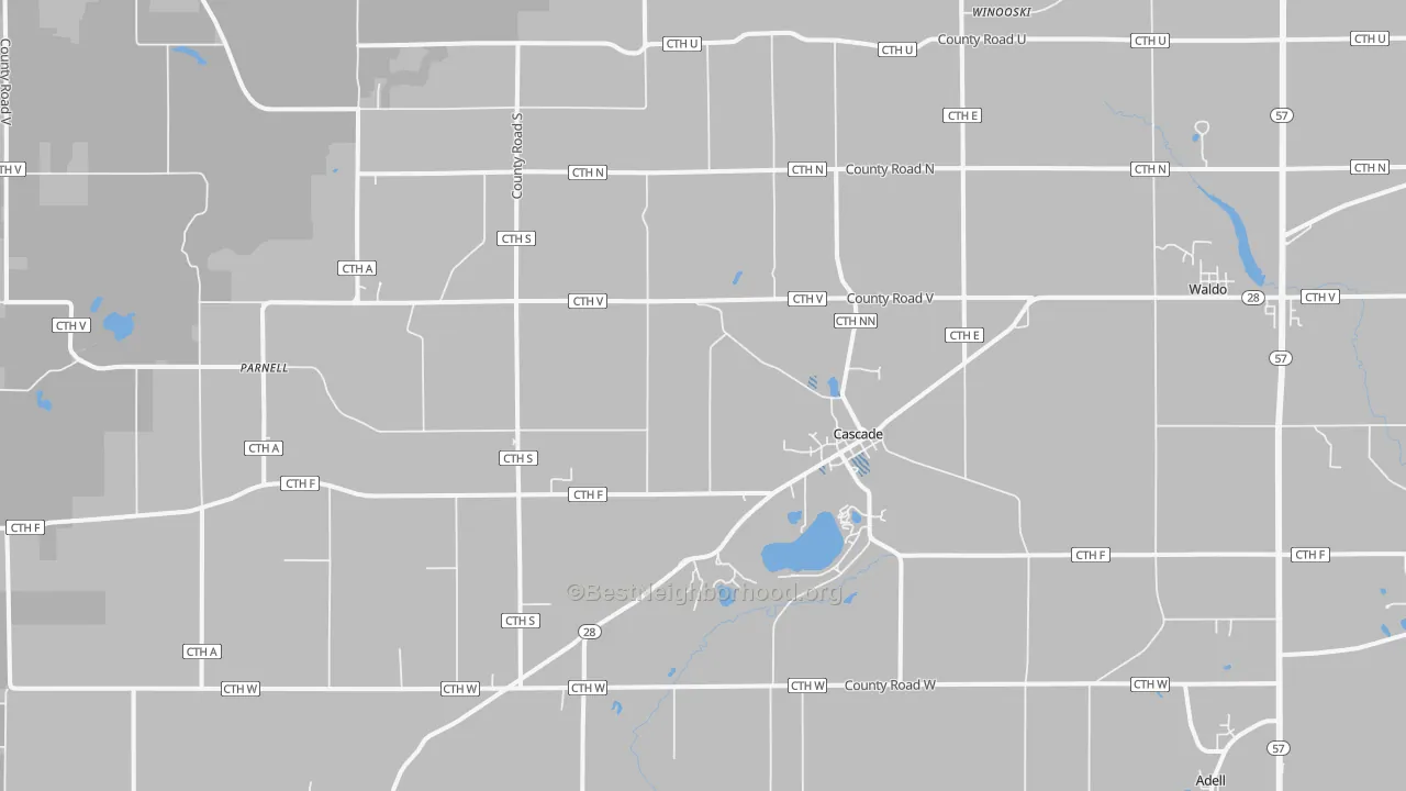 Transit Grade map of Cascade, WI