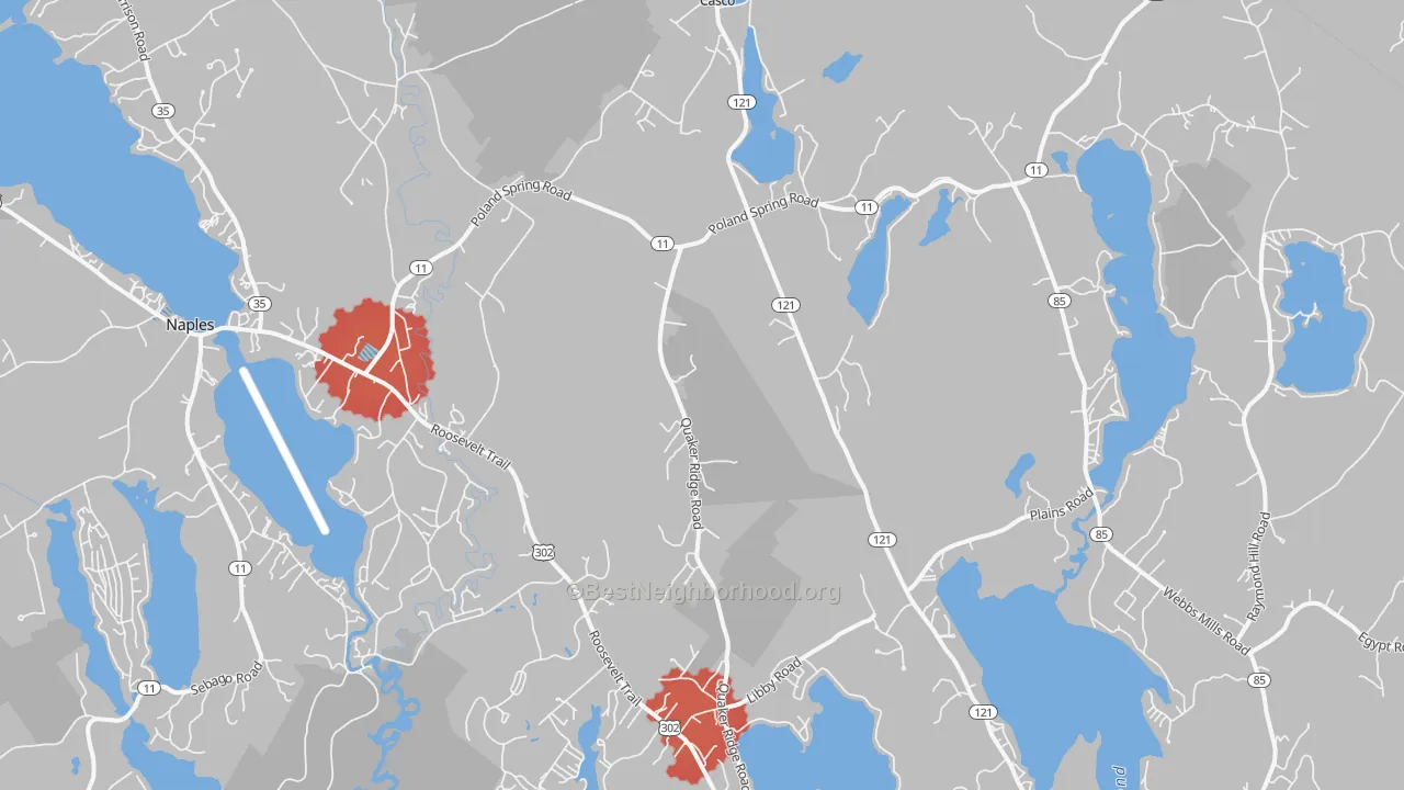 Transit Grade map of Casco, ME