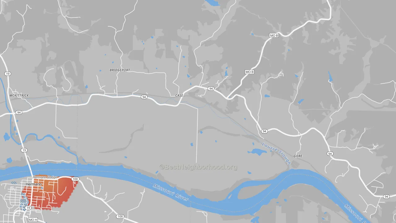 Transit Grade map of Case, MO