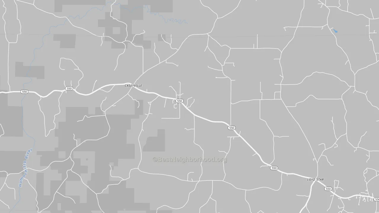 Transit Grade map of Caseyville, MS