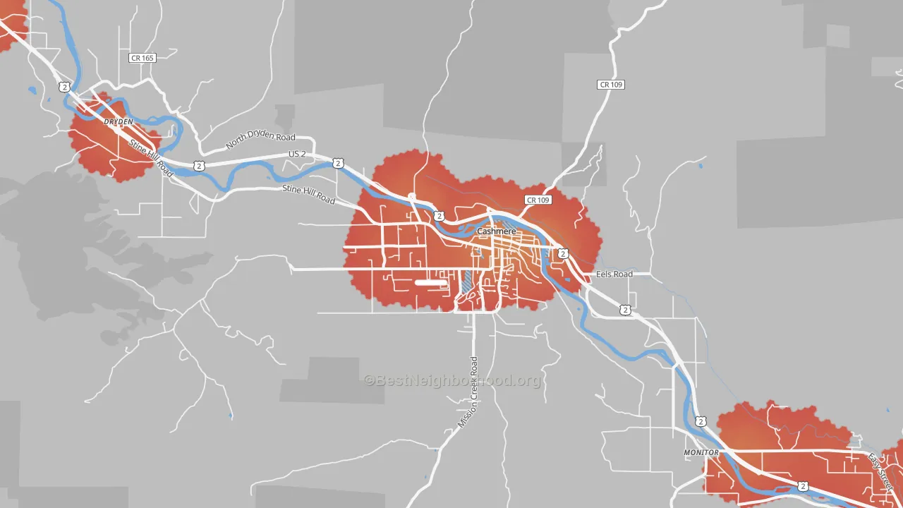 Transit Grade map of Cashmere, WA