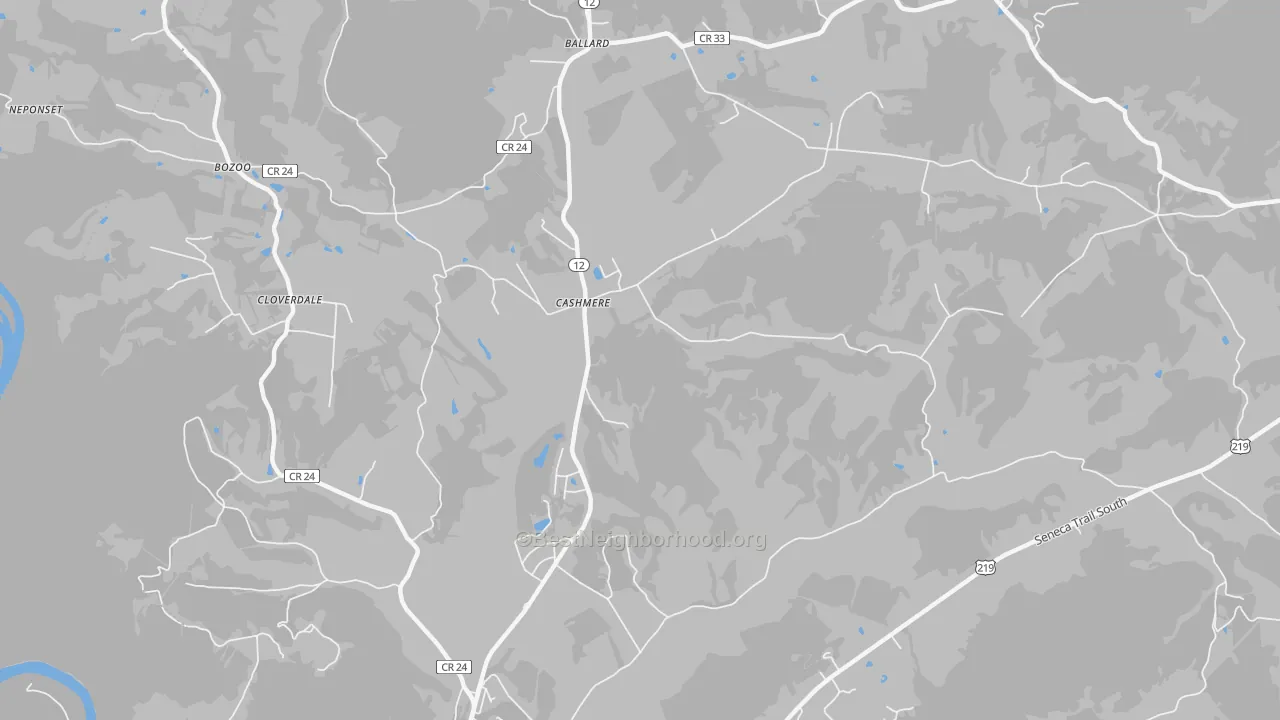 Transit Grade map of Cashmere, WV