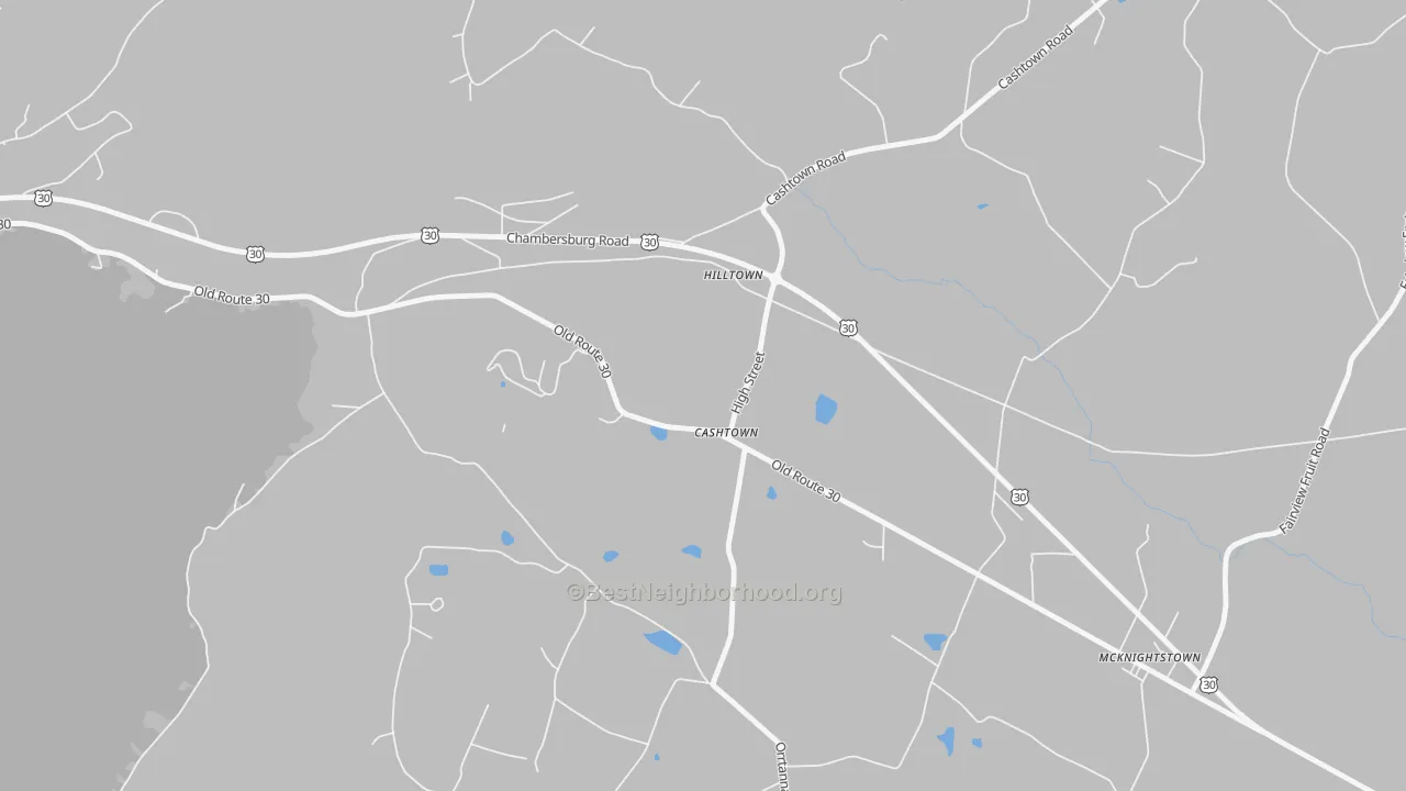 Transit Grade map of Cashtown, PA
