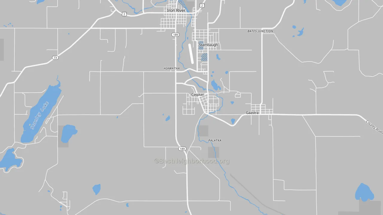 Transit Grade map of Caspian, MI