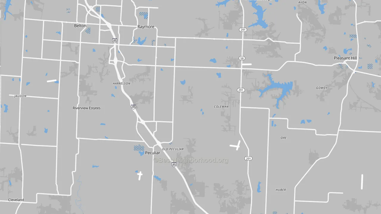 Transit Grade map of Cass County, MO