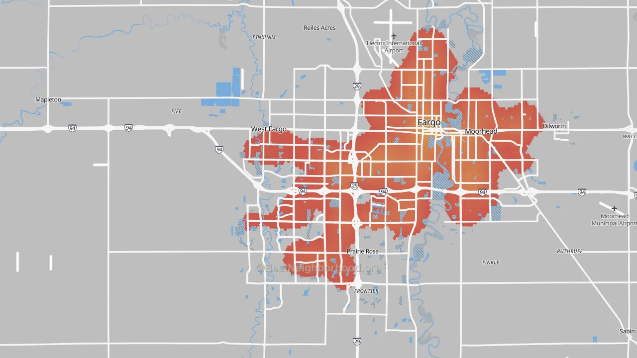 Transit Grade map of Cass County, ND
