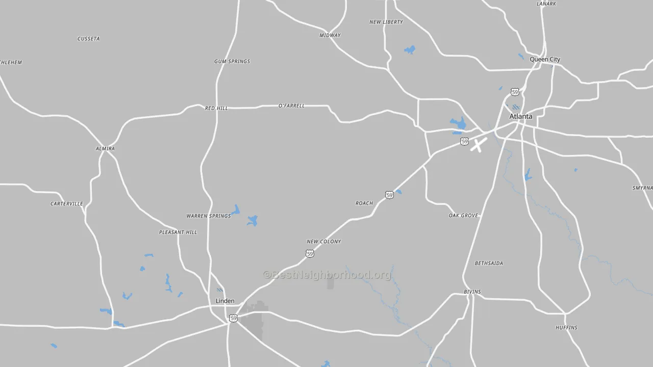 Transit Grade map of Cass County, TX